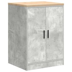 Armoire de rangement de garage gris béton 60x51x85 cm bois pin 