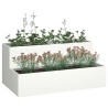 Pot de jardin 2 niveaux 100x60x45 cm Acier blanc 