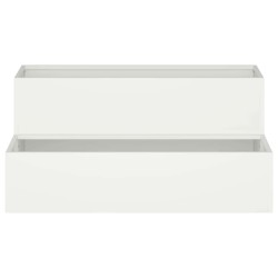 Pot de jardin 2 niveaux 100x60x45 cm Acier blanc 