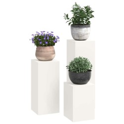 Supports de plantes d'extérieur Pillar 3 pcs Acier blanc 