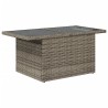 Table de jardin dessus en verre gris 100x55x73cm résine tressée 