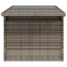 Table de jardin dessus en verre gris 100x55x73cm résine tressée 
