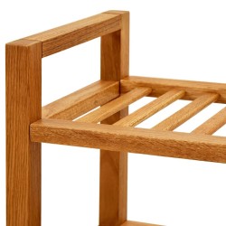 Étagère à chaussures à 4 niveaux 50x27x80 cm Chêne massif 