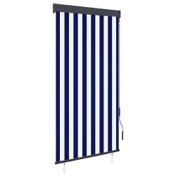 Store roulant d'extérieur 80x250 cm Bleu et blanc 