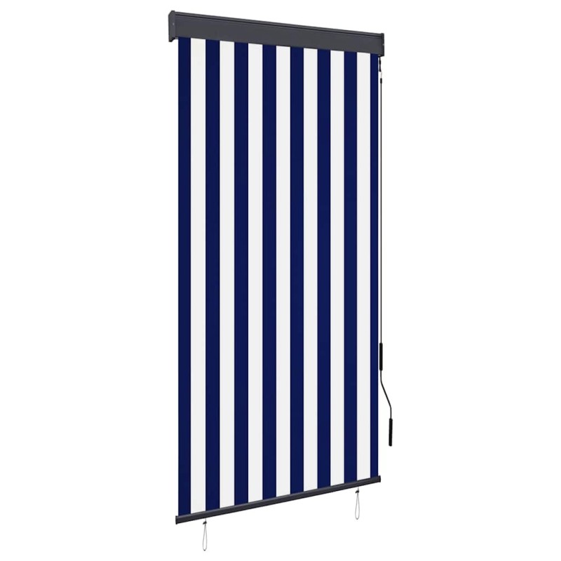Store roulant d'extérieur 80x250 cm Bleu et blanc 