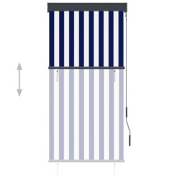 Store roulant d'extérieur 80x250 cm Bleu et blanc 