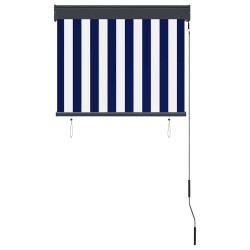 Store roulant d'extérieur 80x250 cm Bleu et blanc 