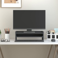 Support de moniteur Gris 50x24x16 cm Bois de pin solide 
