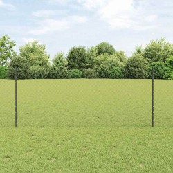 Kit de clôture de jardin en acier galvanisé Lot de 2 Gris 