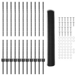 Kit de clôture de jardin en acier galvanisé Lot de 2 Gris 