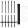 Kit de clôture de jardin en acier galvanisé Lot de 2 Gris 