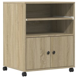 Support d'imprimante avec roulettes chêne sonoma 60x48x74 cm 