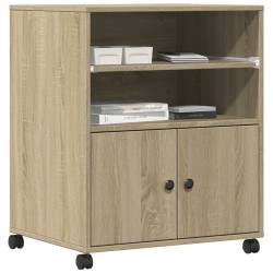 Support d'imprimante avec roulettes chêne sonoma 60x48x74 cm 