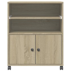 Support d'imprimante avec roulettes chêne sonoma 60x48x74 cm 