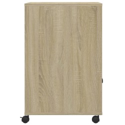 Support d'imprimante avec roulettes chêne sonoma 60x48x74 cm 