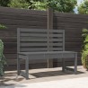 Banc de jardin gris 109 cm bois massif de pin 