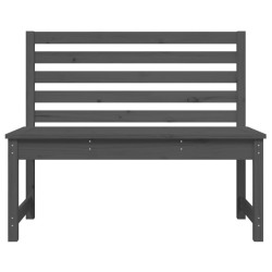 Banc de jardin gris 109 cm bois massif de pin 