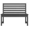 Banc de jardin gris 109 cm bois massif de pin 