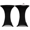 Housse de table Ø 70 cm Noir extensible 2 pcs 