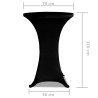 Housse de table Ø 70 cm Noir extensible 2 pcs 