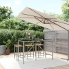 Table de bar et dessus en verre gris 180x70x110 cm poly rotin 