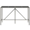 Table de bar et dessus en verre gris 180x70x110 cm poly rotin 