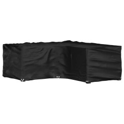 Housse de salon de jardin en forme de L 12 œillets 185x185x70cm 