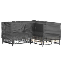 Housse de salon de jardin en forme de L 12 œillets 185x185x70cm 