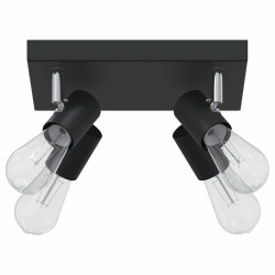 Projecteur plafond 4 voies réglable noir E27 