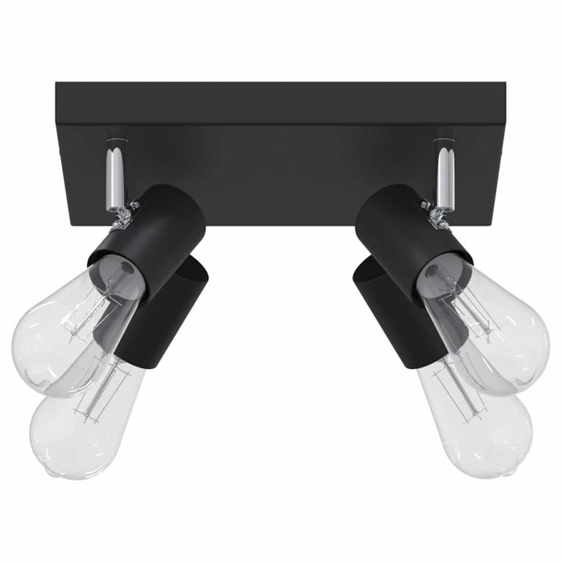 Projecteur plafond 4 voies réglable noir E27 