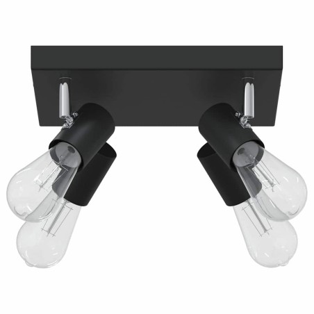 Projecteur plafond 4 voies réglable noir E27 