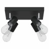 Projecteur plafond 4 voies réglable noir E27 