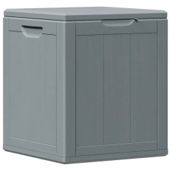 Boîte de rangement de jardin 90 L Gris PP aspect bois 