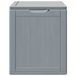 Boîte de rangement de jardin 90 L Gris PP aspect bois 