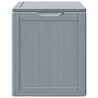Boîte de rangement de jardin 90 L Gris PP aspect bois 