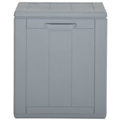 Boîte de rangement de jardin 90 L Gris PP aspect bois 