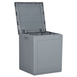 Boîte de rangement de jardin 90 L Gris PP aspect bois 