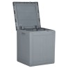 Boîte de rangement de jardin 90 L Gris PP aspect bois 