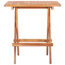 Table de bistro pliable 60x60x65 cm Bois de teck solide 
