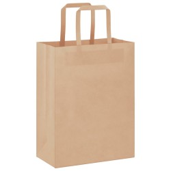 Sacs en papier 250 pcs avec poignées marron 21x11x28 cm 