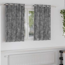 Rideaux en velours 2 pièces œillets gris 140x140 cm 