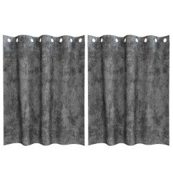 Rideaux en velours 2 pièces œillets gris 140x140 cm 