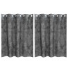 Rideaux en velours 2 pièces œillets gris 140x140 cm 