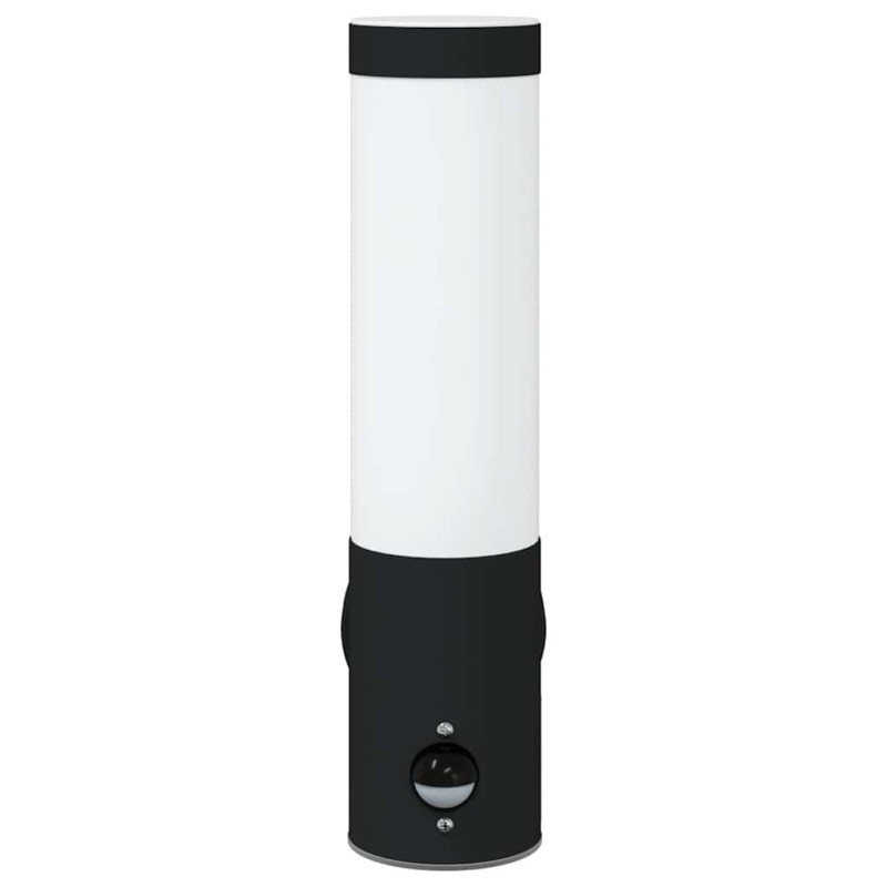 Applique murale extérieure avec capteur en acier inoxydable noir IP44 