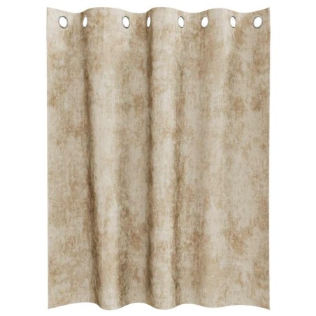 Rideaux en velours 2 pièces avec œillets crème 140 x 140 cm 