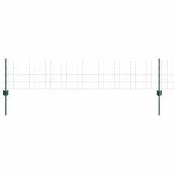 Clôture Euro avec 5 poteaux U Vert 0.4x10 m Acier 