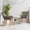 Chaises de jardin avec coussins 2 pcs Gris Poly Rattan 