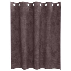 Rideaux en velours 2 pcs avec œillets marron 140x140 cm 
