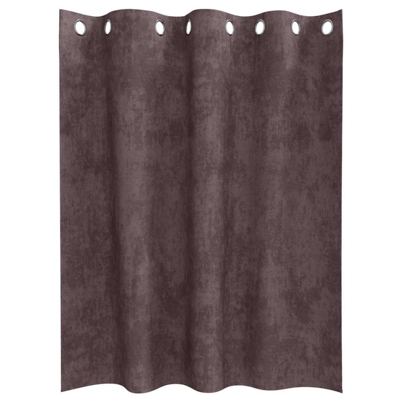 Rideaux en velours 2 pcs avec œillets marron 140x140 cm 