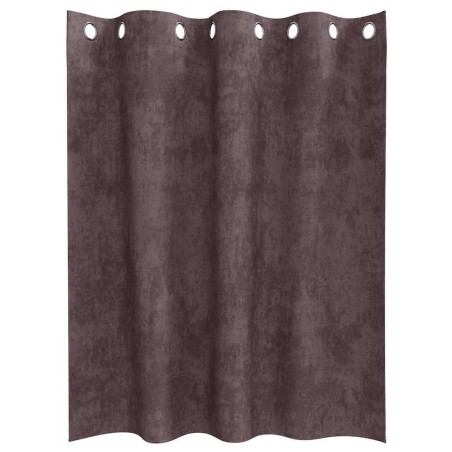 Rideaux en velours 2 pcs avec œillets marron 140x140 cm 